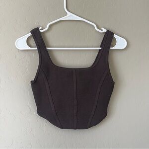 Babaton Dark Brown Crop Top